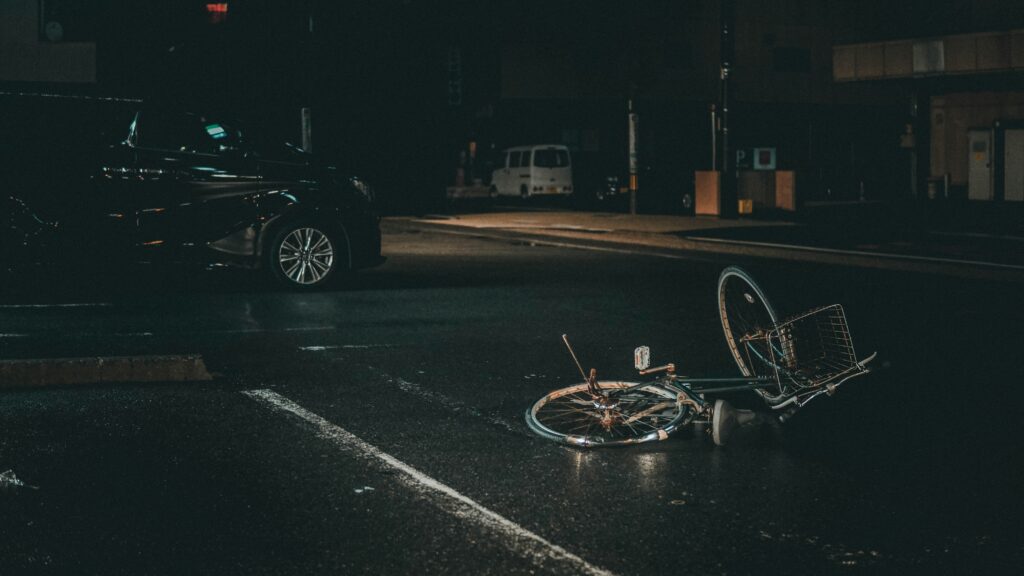 a road accident involving a car and a bike